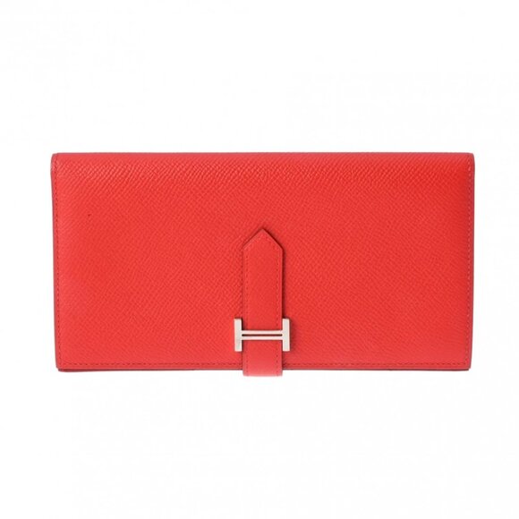 HERMES Rouge tomato Long wallet - Picture 1 of 12